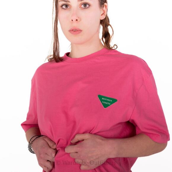 Bottega Veneta Italian Designer Pink Double Layer Tee - Picture 5 of 10